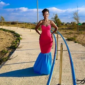 An evening dress that I designed and sewed.